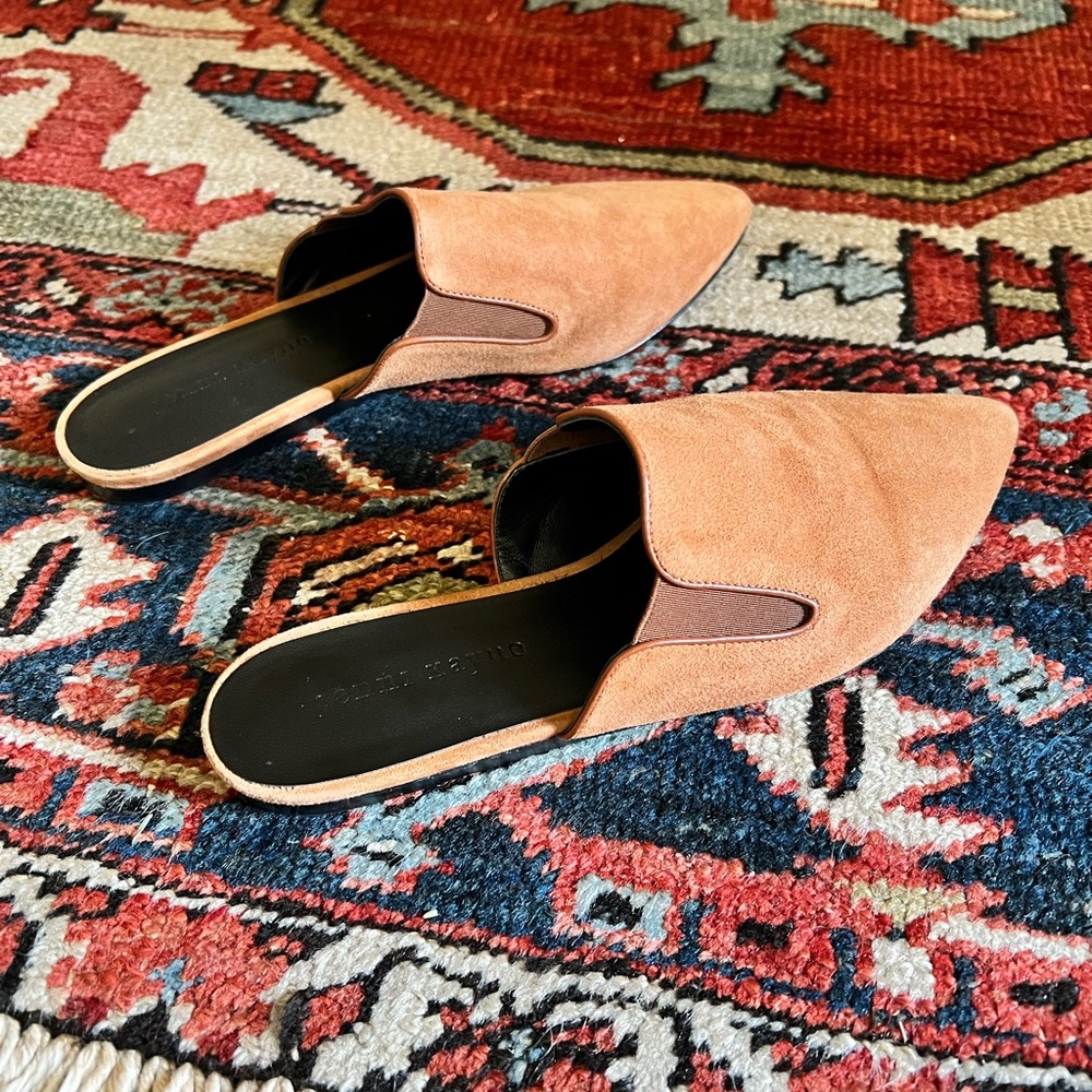 Jenni Kayne brown suede mules
